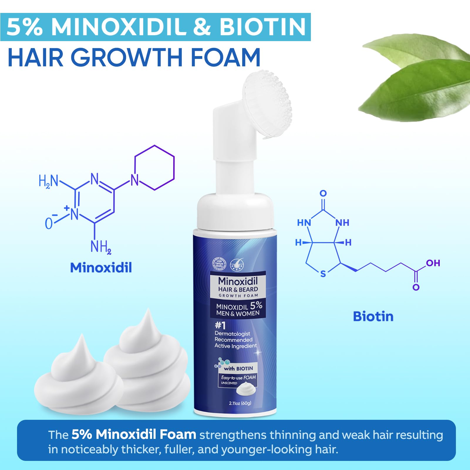 Aplicación en el cuero cabelludo con Artimore Minoxidil 5% espuma para estimular crecimiento.