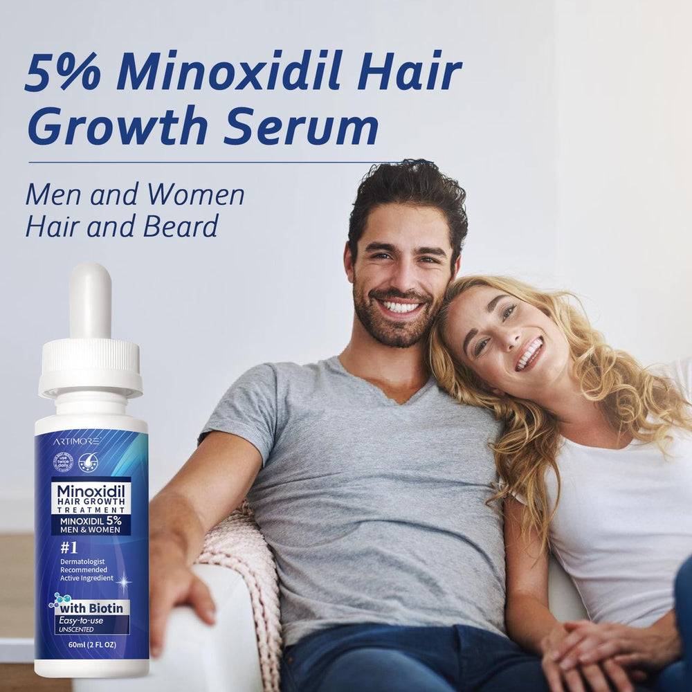 Before and after concept for Artimore minoxidil regimen.