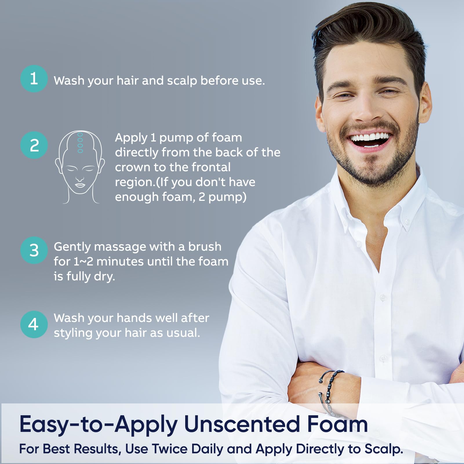 Hombres pueden usar Artimore Minoxidil: cuidado diario del cabello.