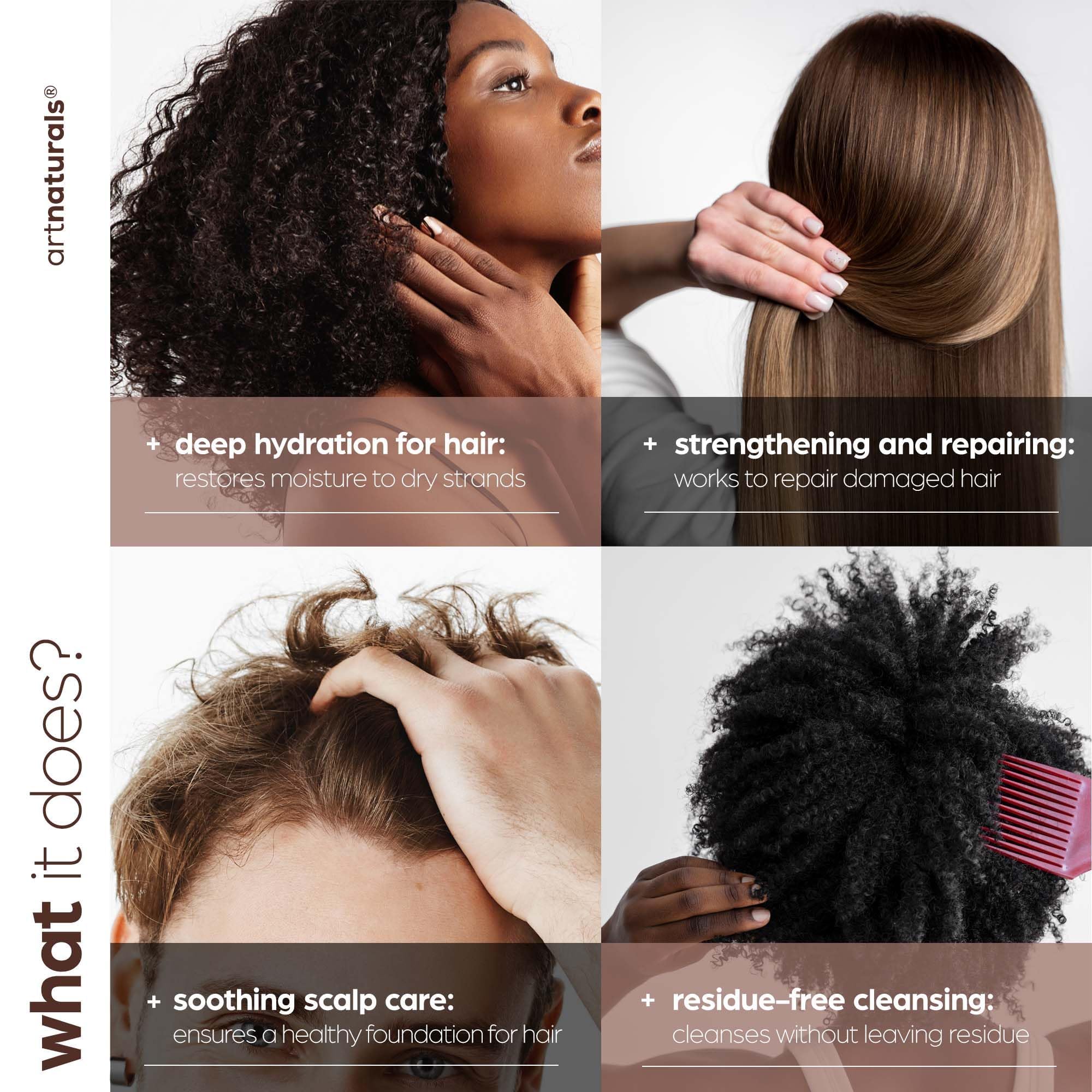 Primer plano de ingredientes: argán y keratina para nutrir el cabello.