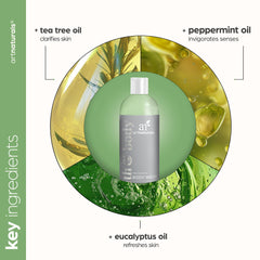 Artnaturals gel de ducha con árbol de té, dispensador práctico para uso cómodo.