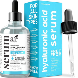 ArtNaturals Sérum ácido hialurónico, bote 30 ml: hidratación profunda para piel seca