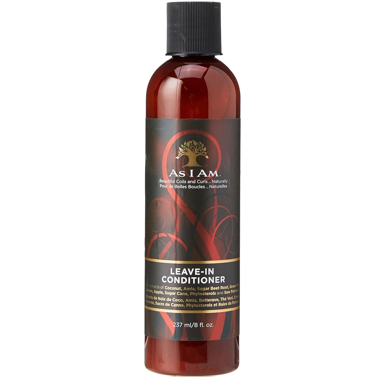 Acondicionador As I Am sin aclarado en botella, hidratación duradera para cabello seco.