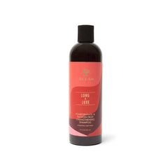 As I Am Long and Luxe Strengthening Shampoo en botella, detalla la fortaleza para cabello largo