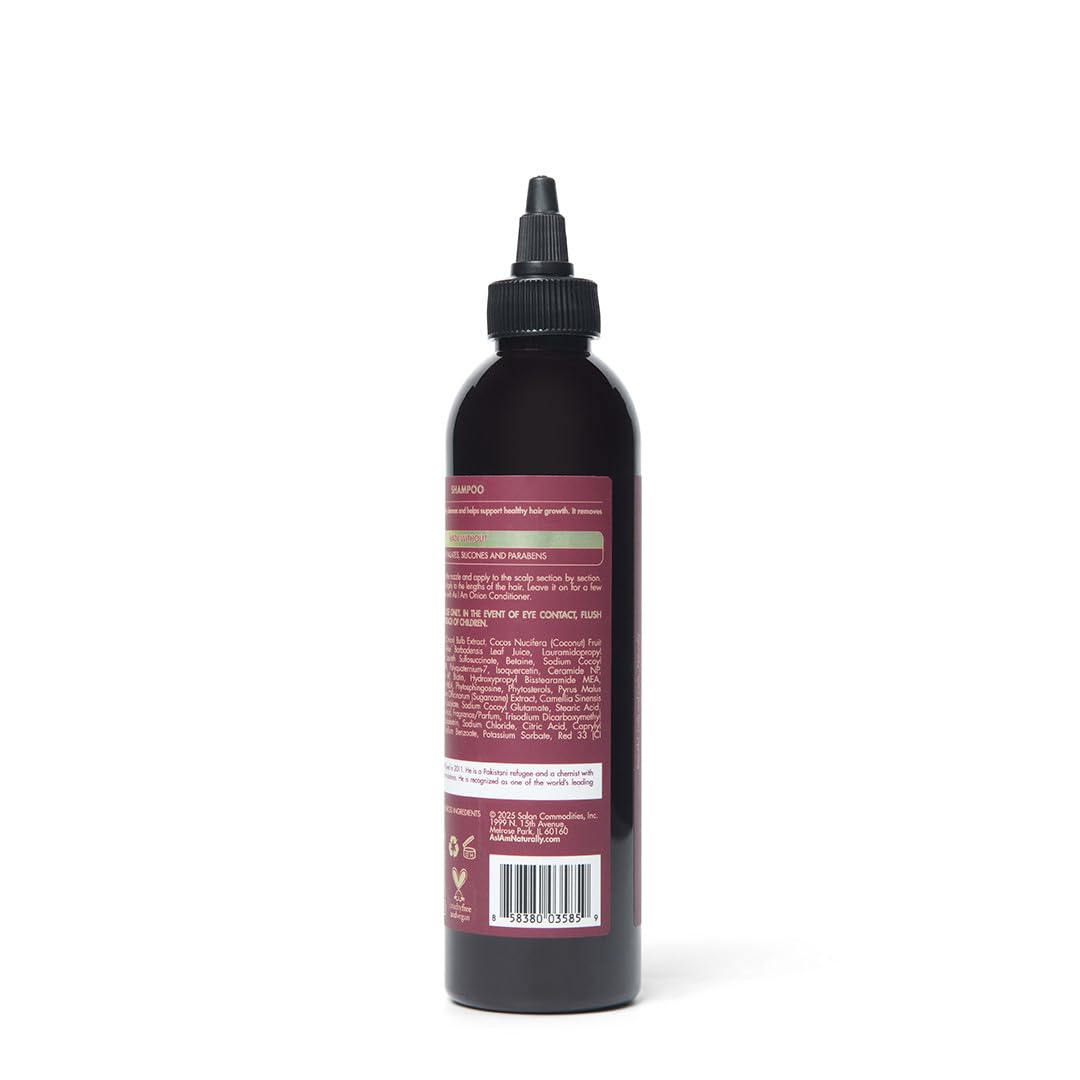 As I Am shampoo cebolla roja, vista de la botella para uso diario