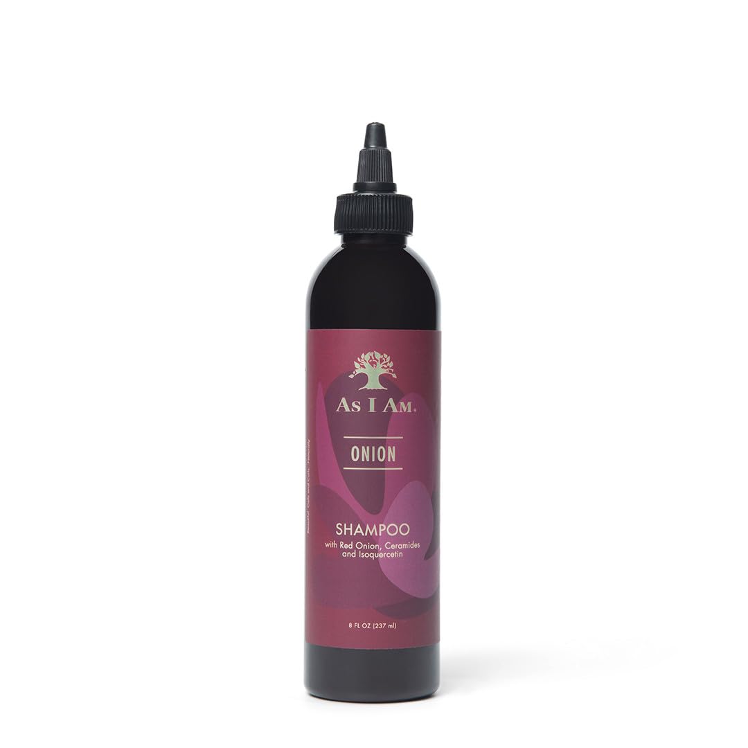 As I Am shampoo cebolla roja, botella-vertido, limpieza suave y sin sulfatos