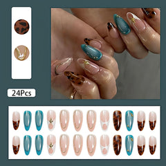 ASABITE uñas almendra leopard marron diseño para eventos