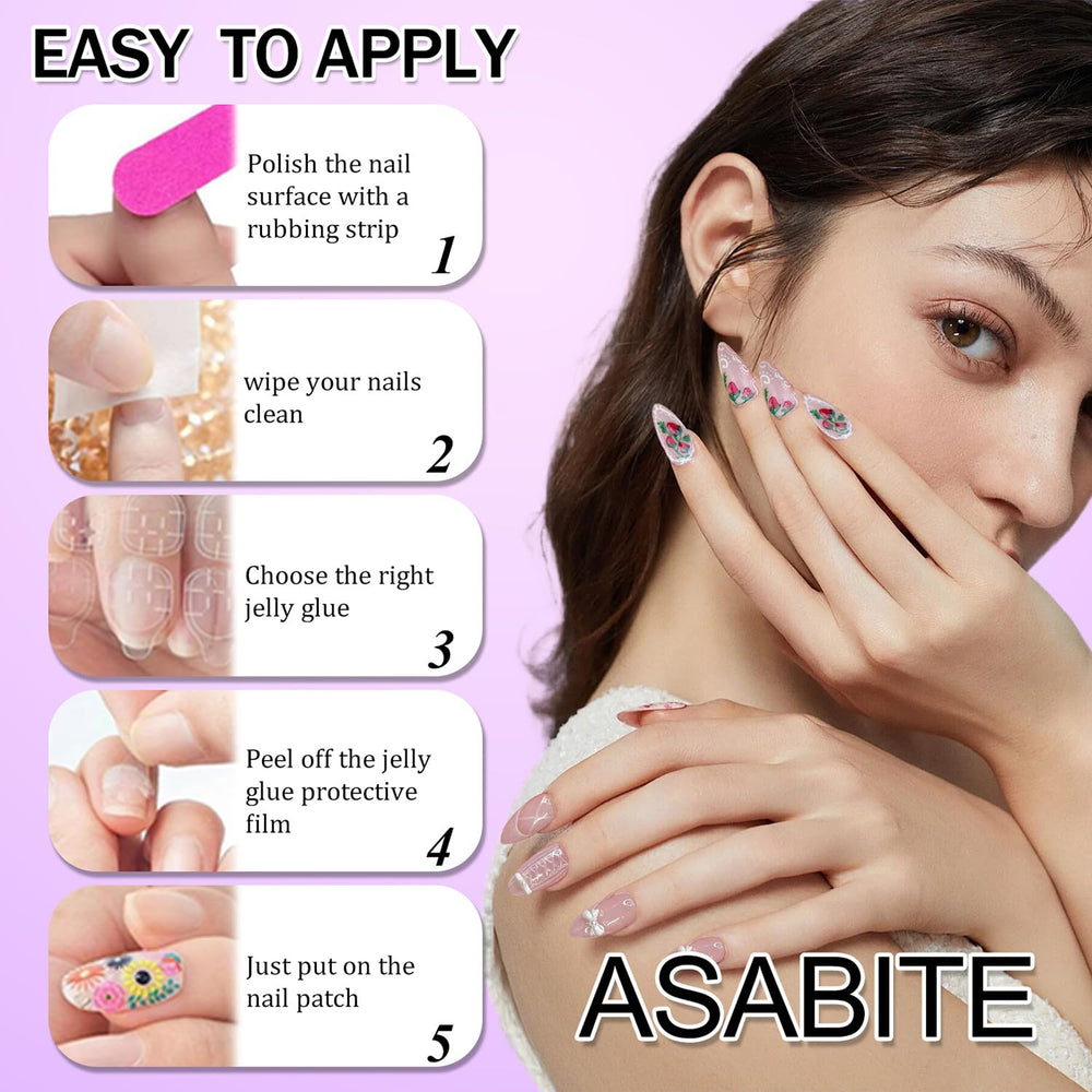 ASABITE uñas reutilizables con cuidado para varias veces.