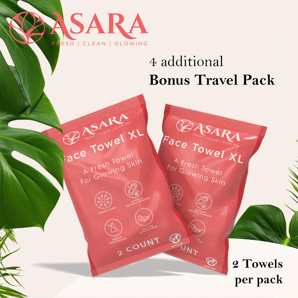 ASARA-pack con dos cajas de 50 toallitas y cuantas para viaje.
