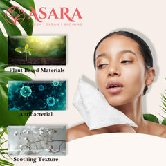 ASARA PROBIOTIC SKIN SCIENCE para piel sensible, toallitas veganas.