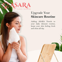 ASARA toallitas faciales con agua para desmaquillar de forma suave.
