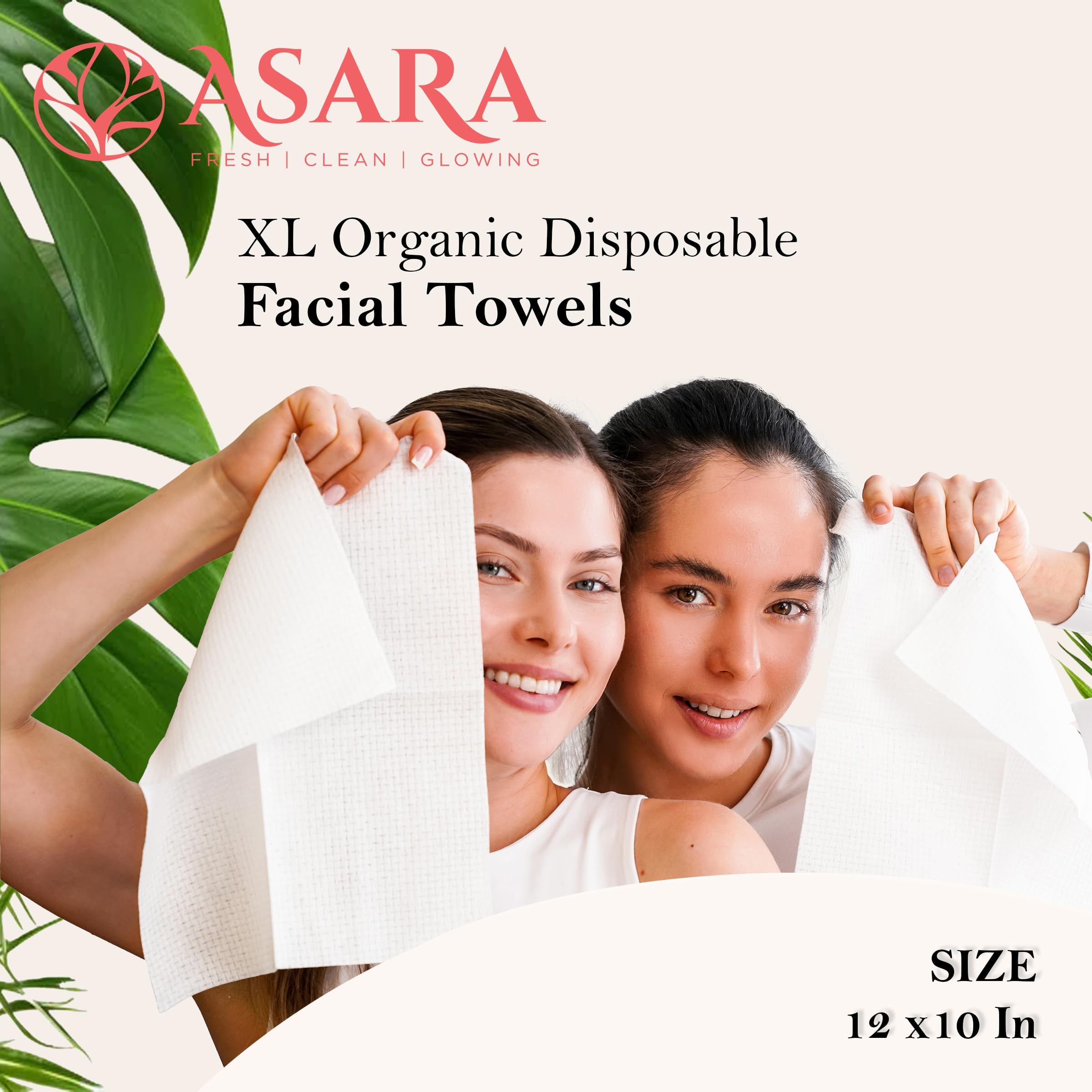 ASARA toallitas faciales veganas y biodegradables para uso diario.