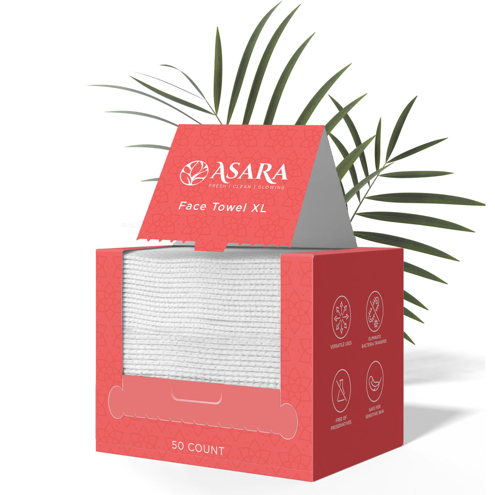 ASARA toallitas faciales XL para limpieza suave y rápida de la piel