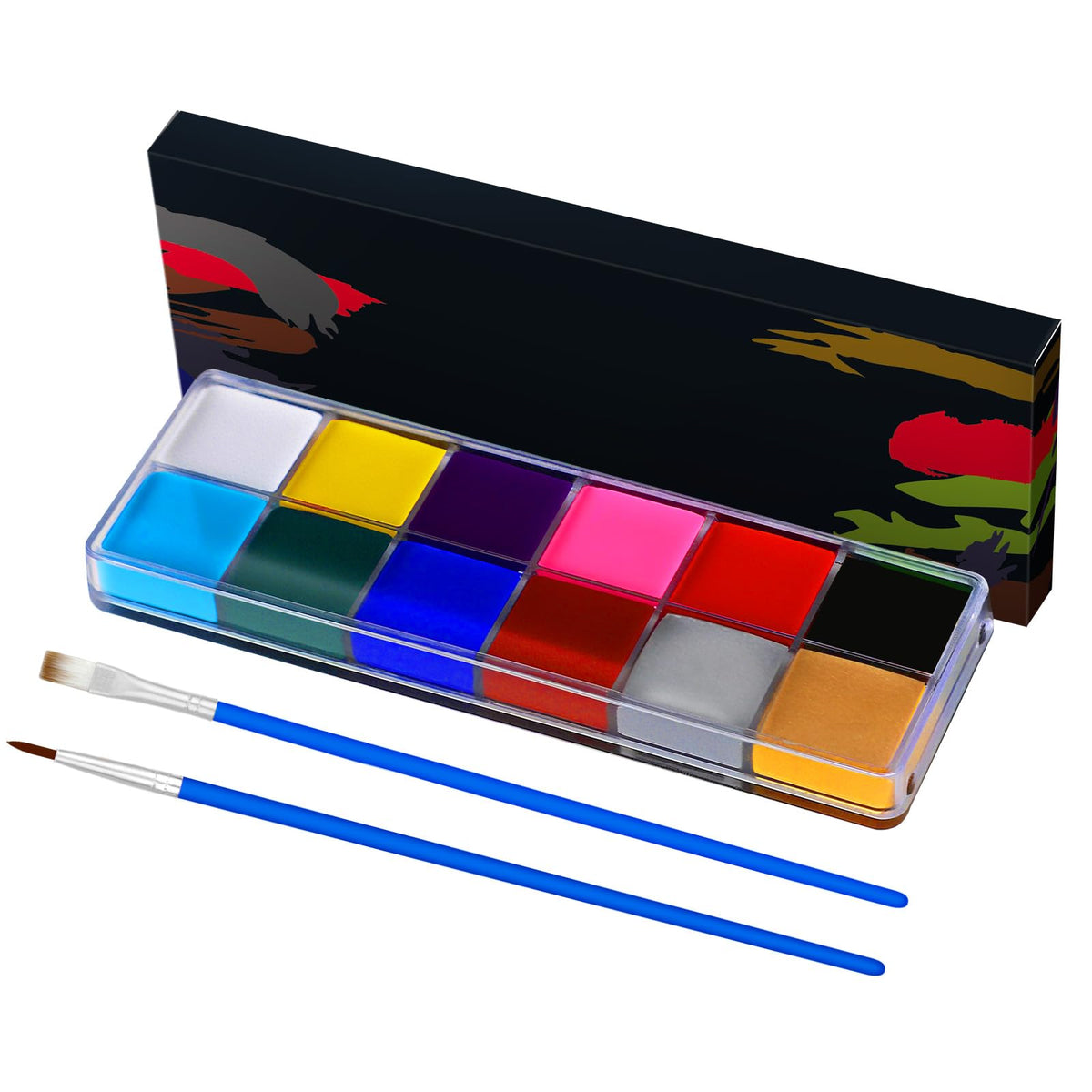 Asddage kit de pintura de caras con 12 colores para disfraces y fiestas.
