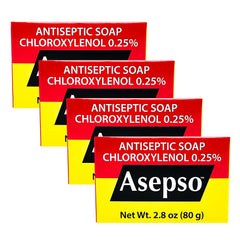 Asepso jabón antiseptico original, empaque 4 pack, limpieza diaria y protección.