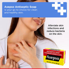 Asepso jabón antiseptico original, textura suave que cuida la piel.