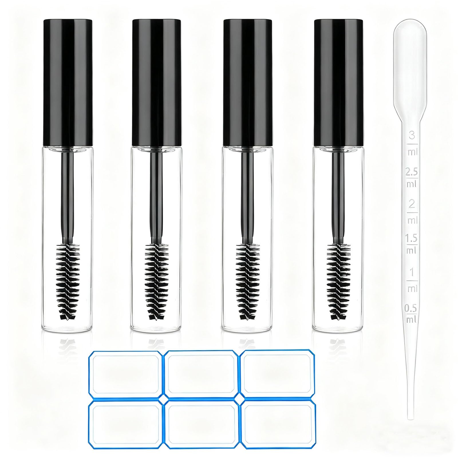AskBed: tubos vacíos de mascara 10 ml con cierre seguro para viaje.