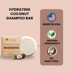 Aspen Kay Naturals bar champú coco argán, textura para hidratación ligera