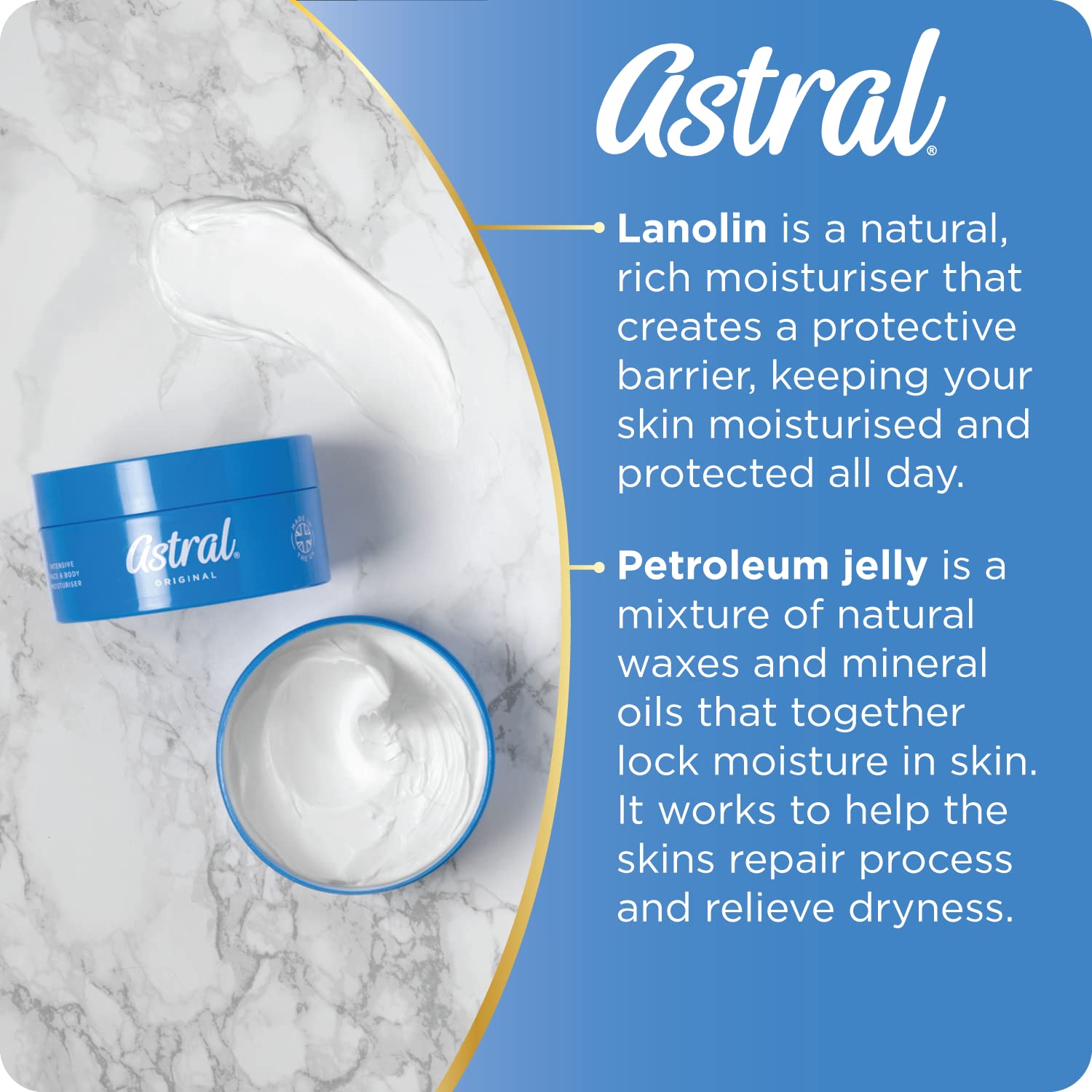 ASTRAL Crema hidratante, uso diario para piel suave y agradable