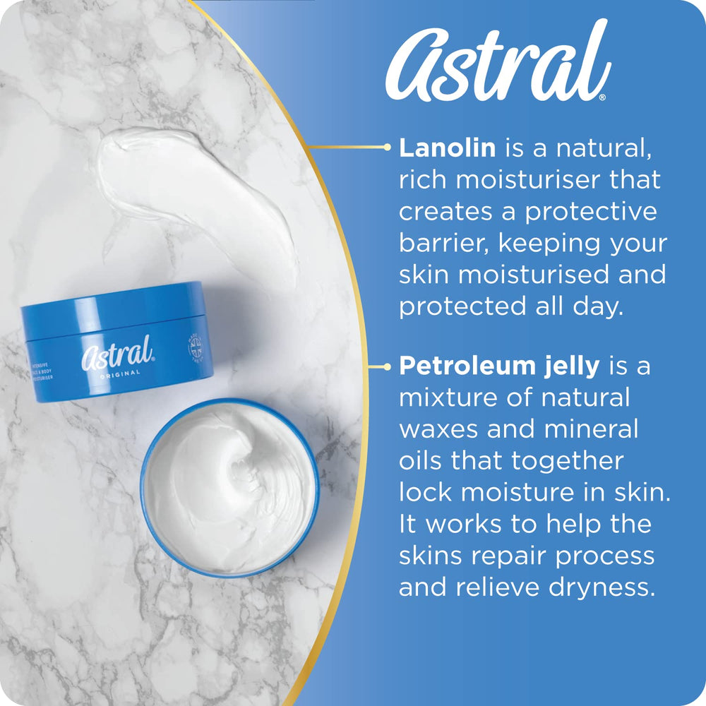 ASTRAL Crema hidratante, uso diario para piel suave y agradable