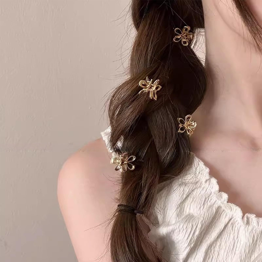 ASVNRES detalle flor dorada, brillo elegante para cualquier look