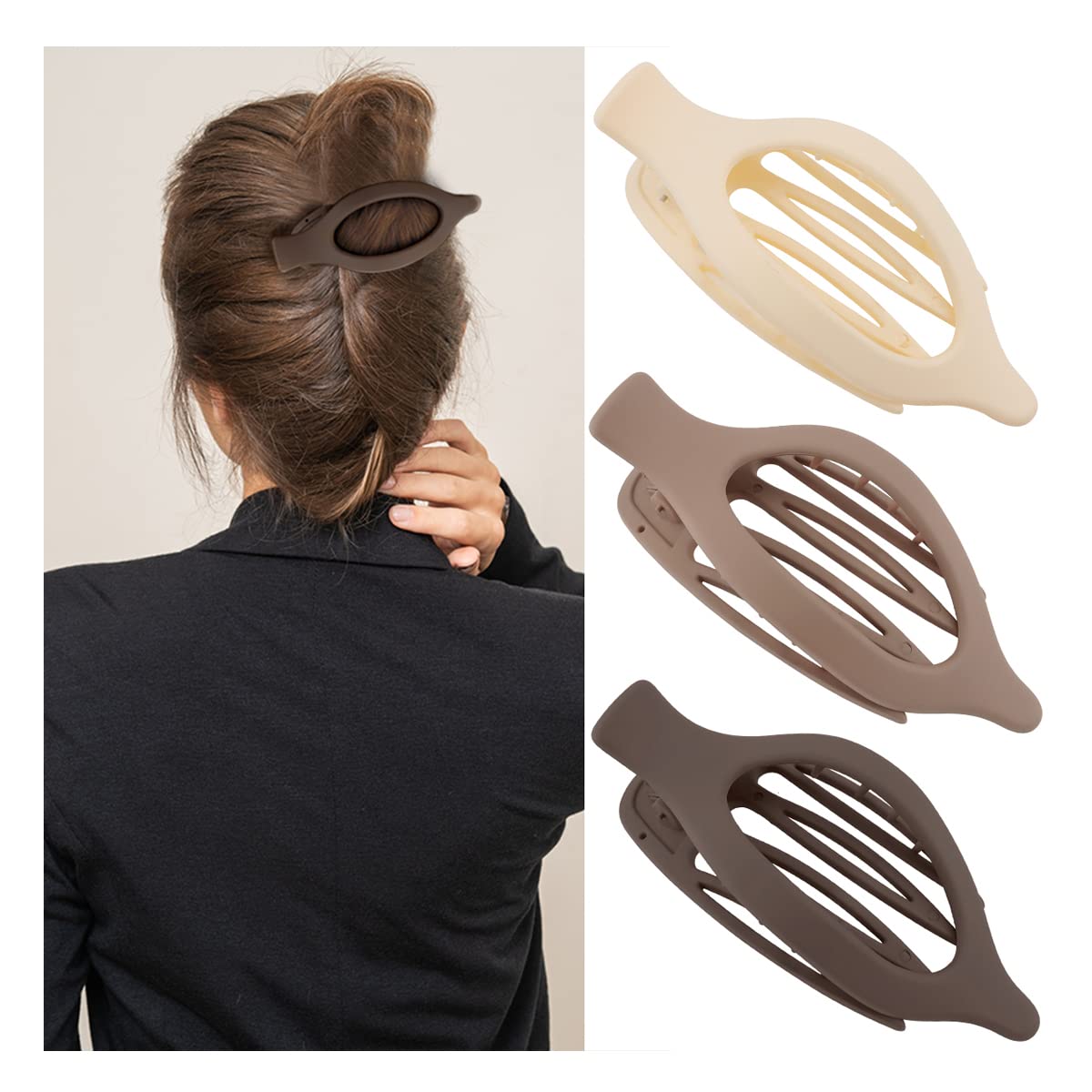 ATODEN pinza plana de dientes grandes para cabello espeso con sujeción estable.