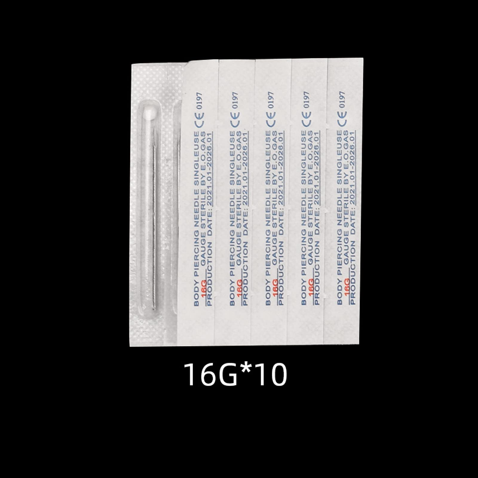 Aguja ATOMUS 16G para perforaciones en oreja, nariz y ombligo.