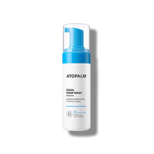 ATOPALM limpiador facial espumoso en botella, limpieza suave para piel sensible.