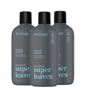 ATTITUDE gel de ducha para hombre, bote, limpieza suave y vigorizante para la piel.