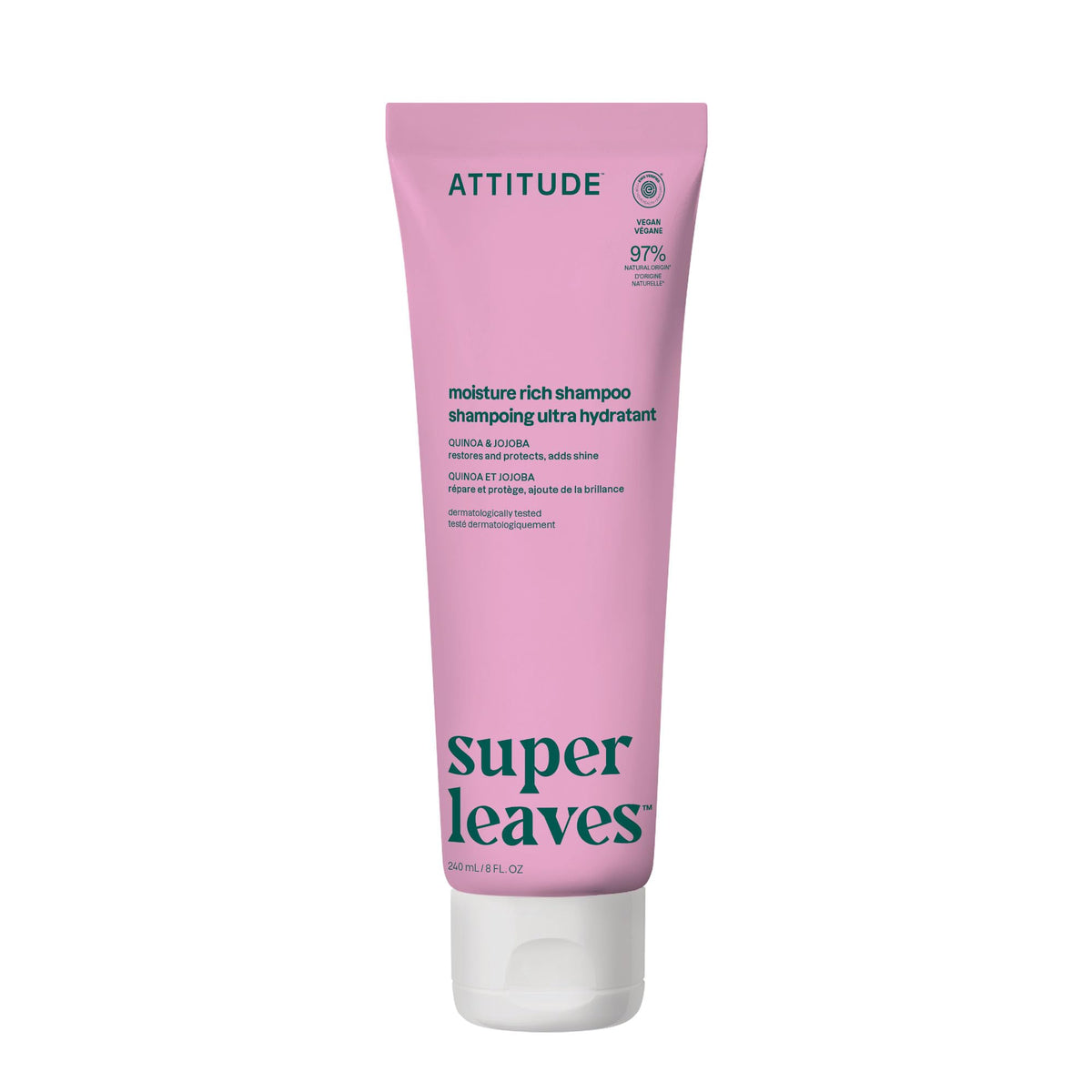 ATTITUDE champú, botella visible, aporta hidratación y suavidad al cabello.