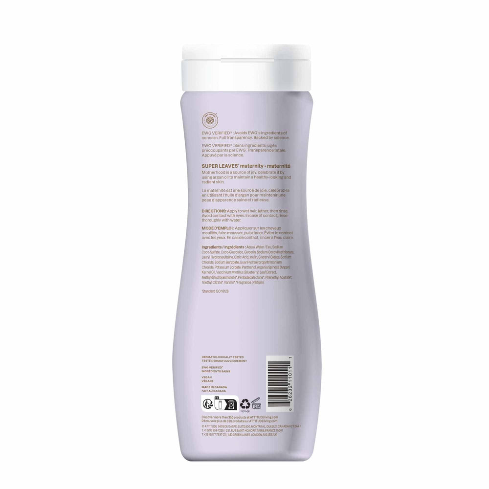 ATTITUDE Shampoo de Maternidad: uso diario que respeta la humedad del cabello.
