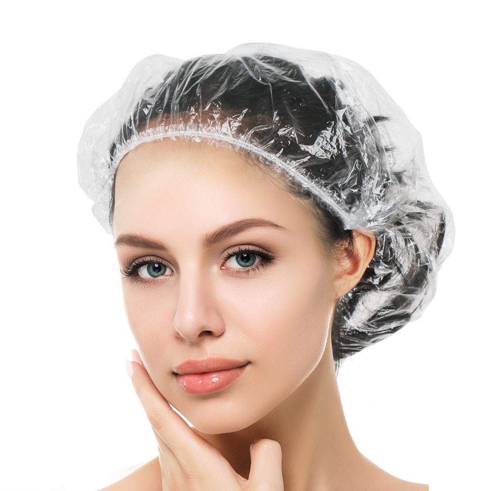 Gorra Auban transparente para evitar que el cabello se moje durante el baño.