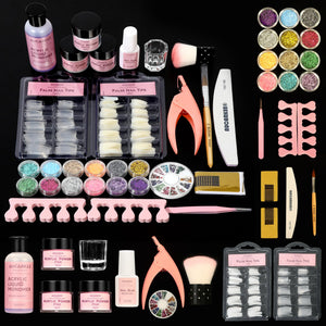 Aucarkee kit uñas acrílicas principiantes con polvo 3 colores para diseño rápido