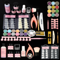 Aucarkee kit uñas acrílicas principiantes con polvo 3 colores para diseño rápido