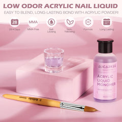 Aucarkee polvo acrílico claro para uñas largas y duraderas