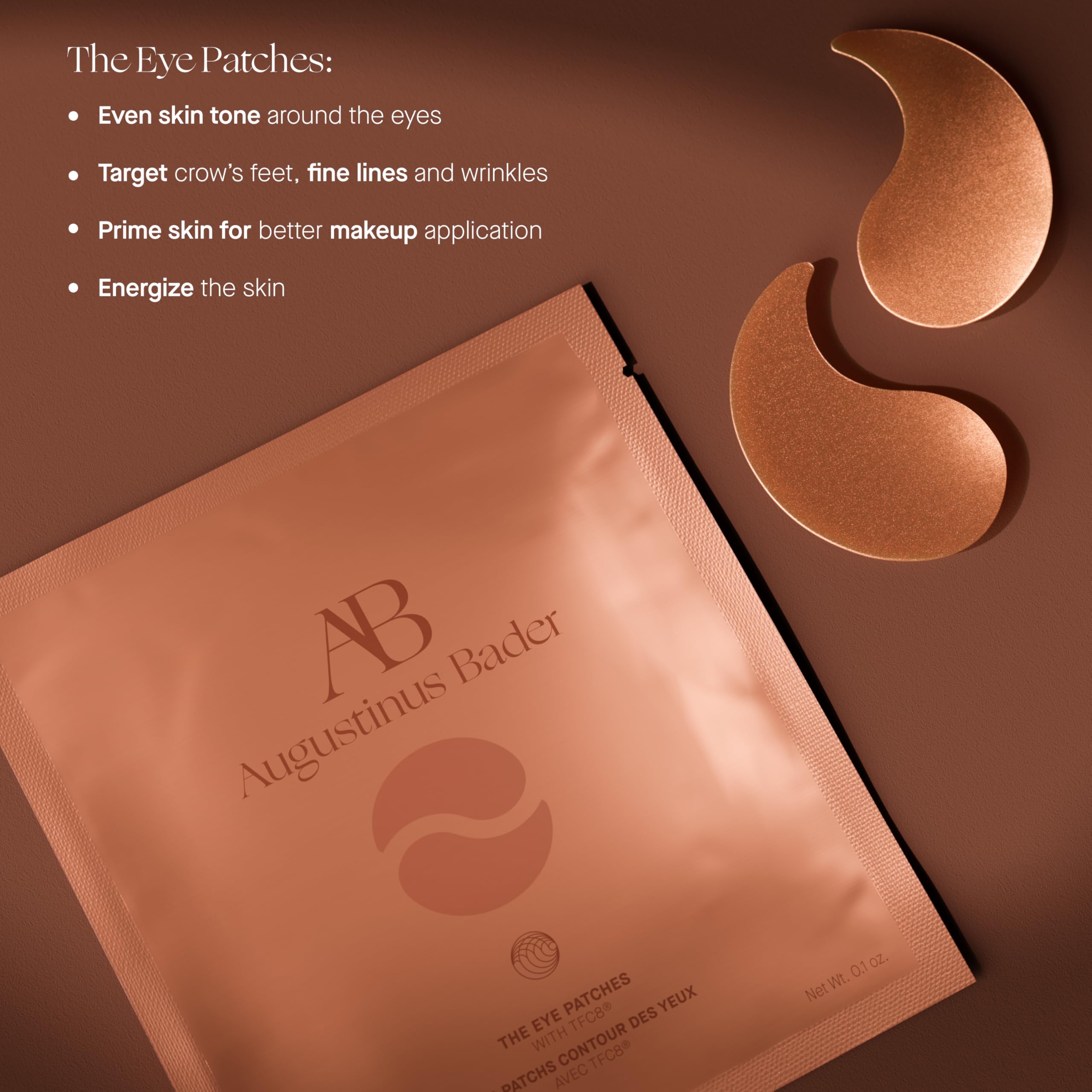 Parche ocular Augustinus Bader, efecto refrescante para ojos cansados.