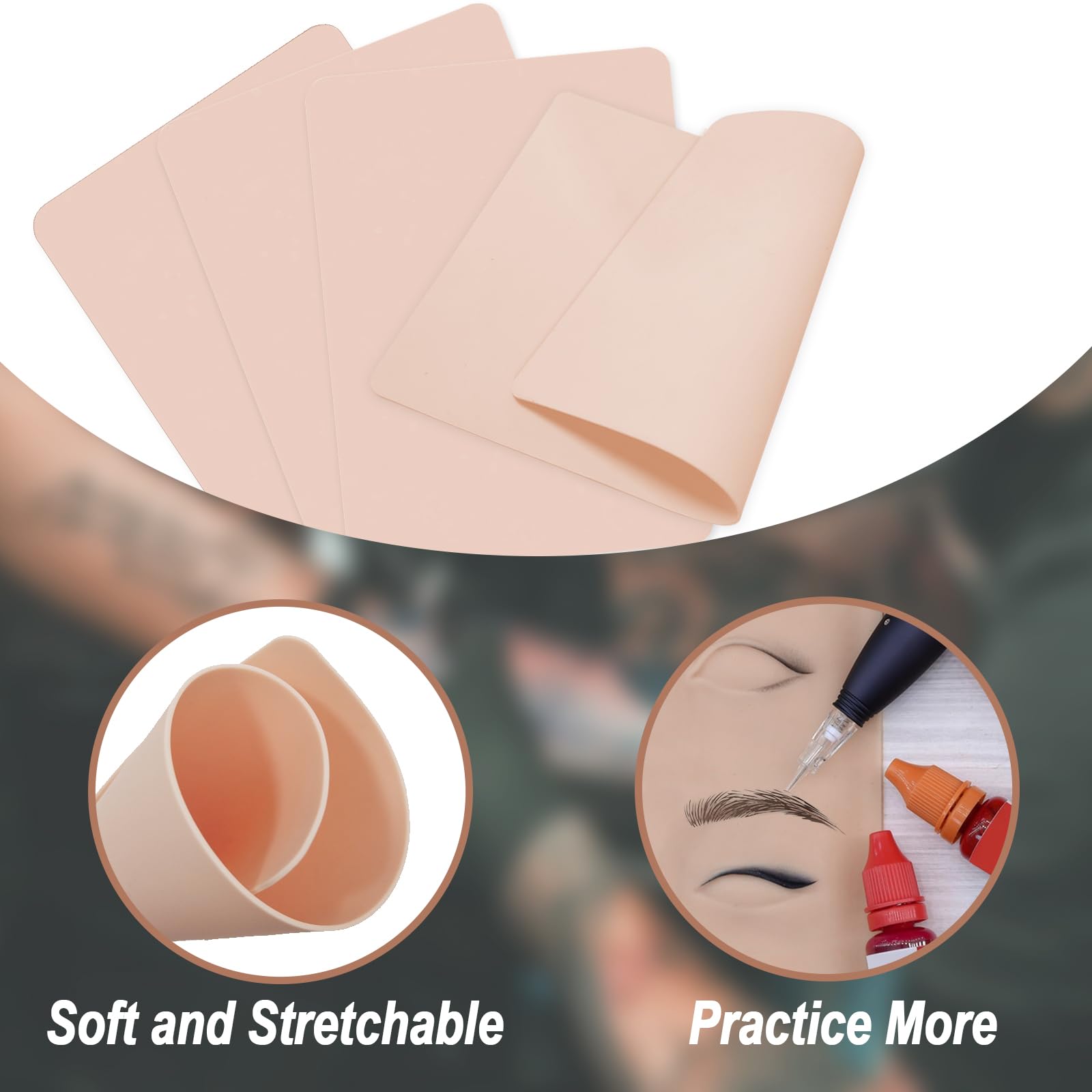 Piel de tatuaje auhanth de doble cara para practicar en ambos lados.