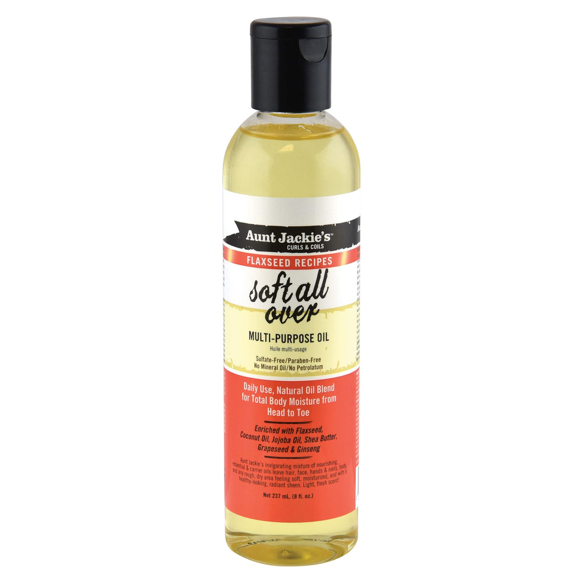 Aunt Jackie's aceite multiusos en botella de 8 oz para cabello y piel