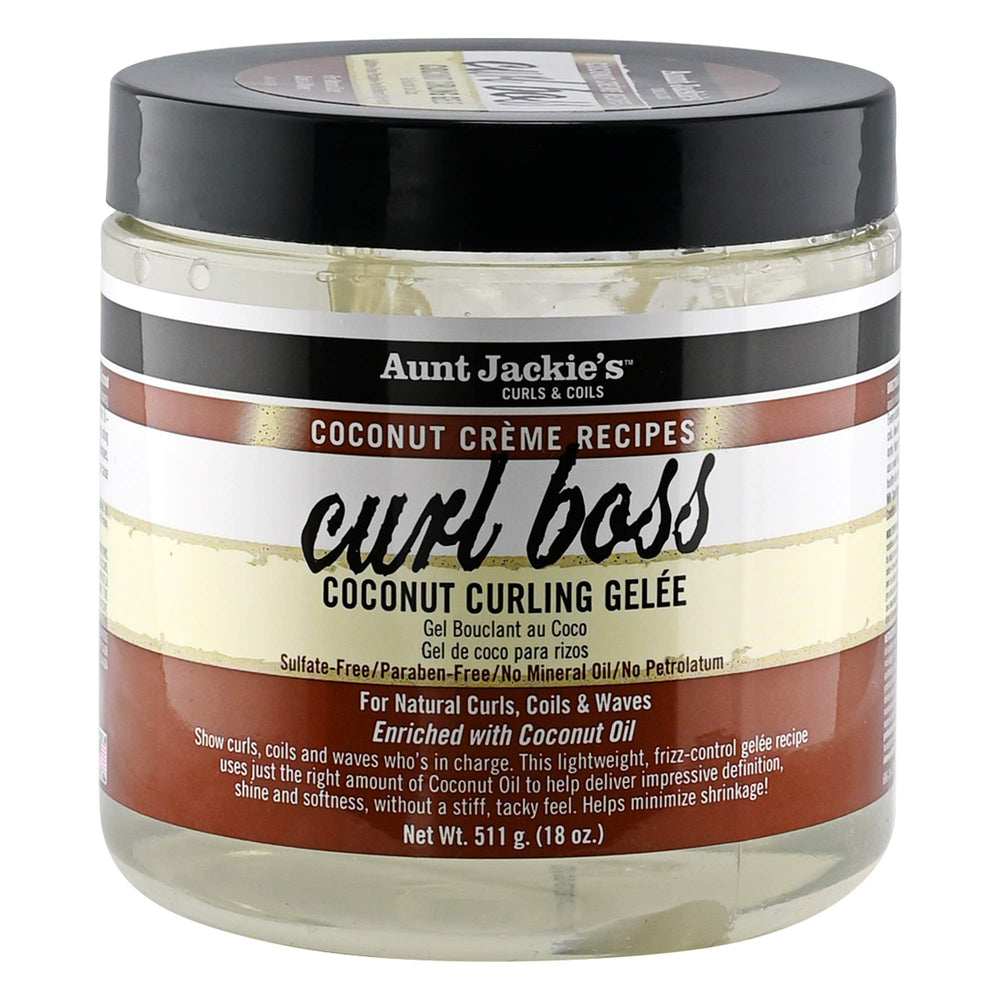 Aunt Jackie's Curl Boss Coco Gel, botella: definición y brillo para rizos naturales
