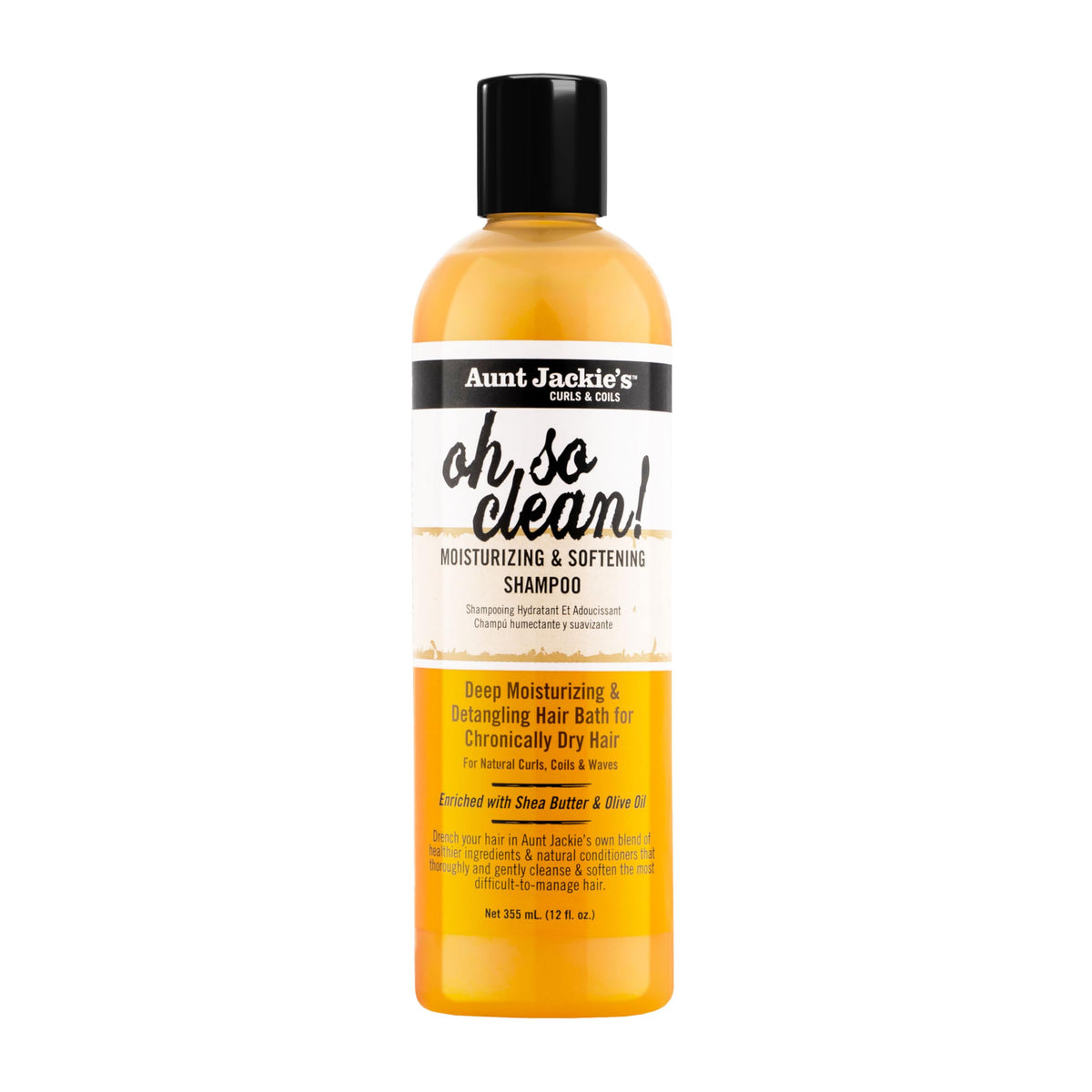 Aunt Jackie's Oh So Clean: botella de champú hidratante para rizos definidos.