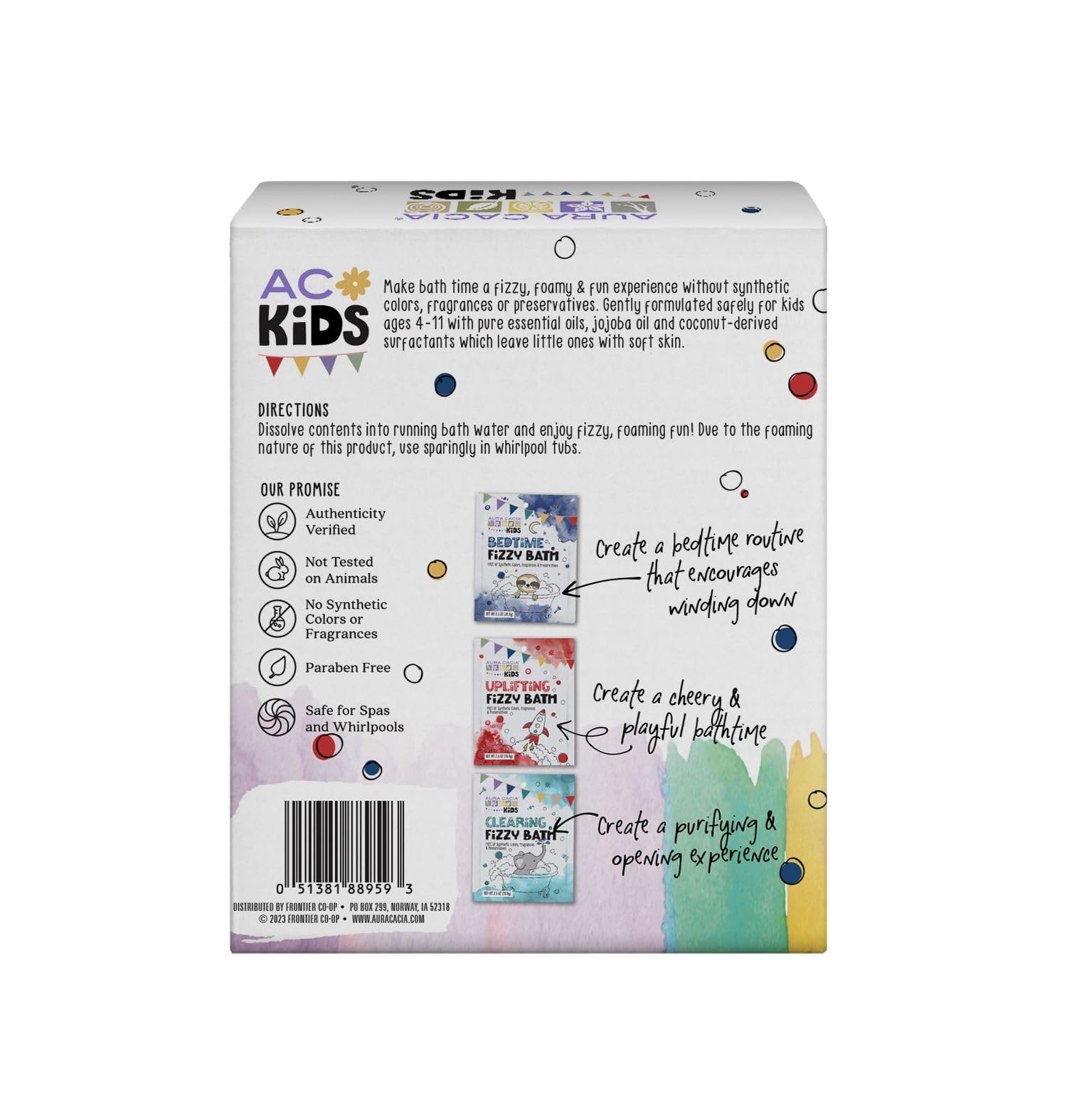 Aura Cacia kit ninos baño burbujas despejar la mente, momento calmante