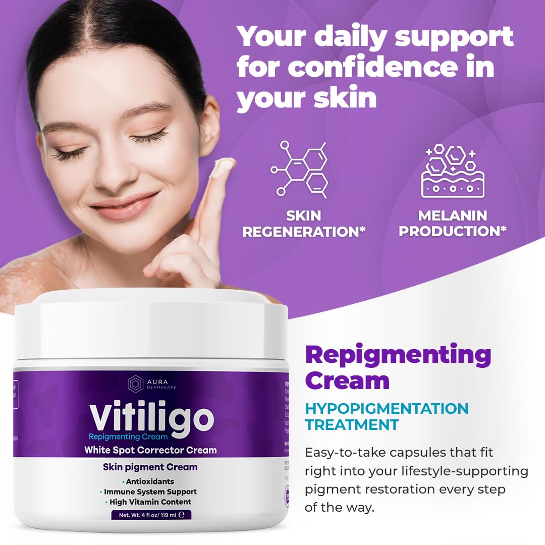 Aura Vitamins crema repigmentante – textura suave para aplicación diaria.