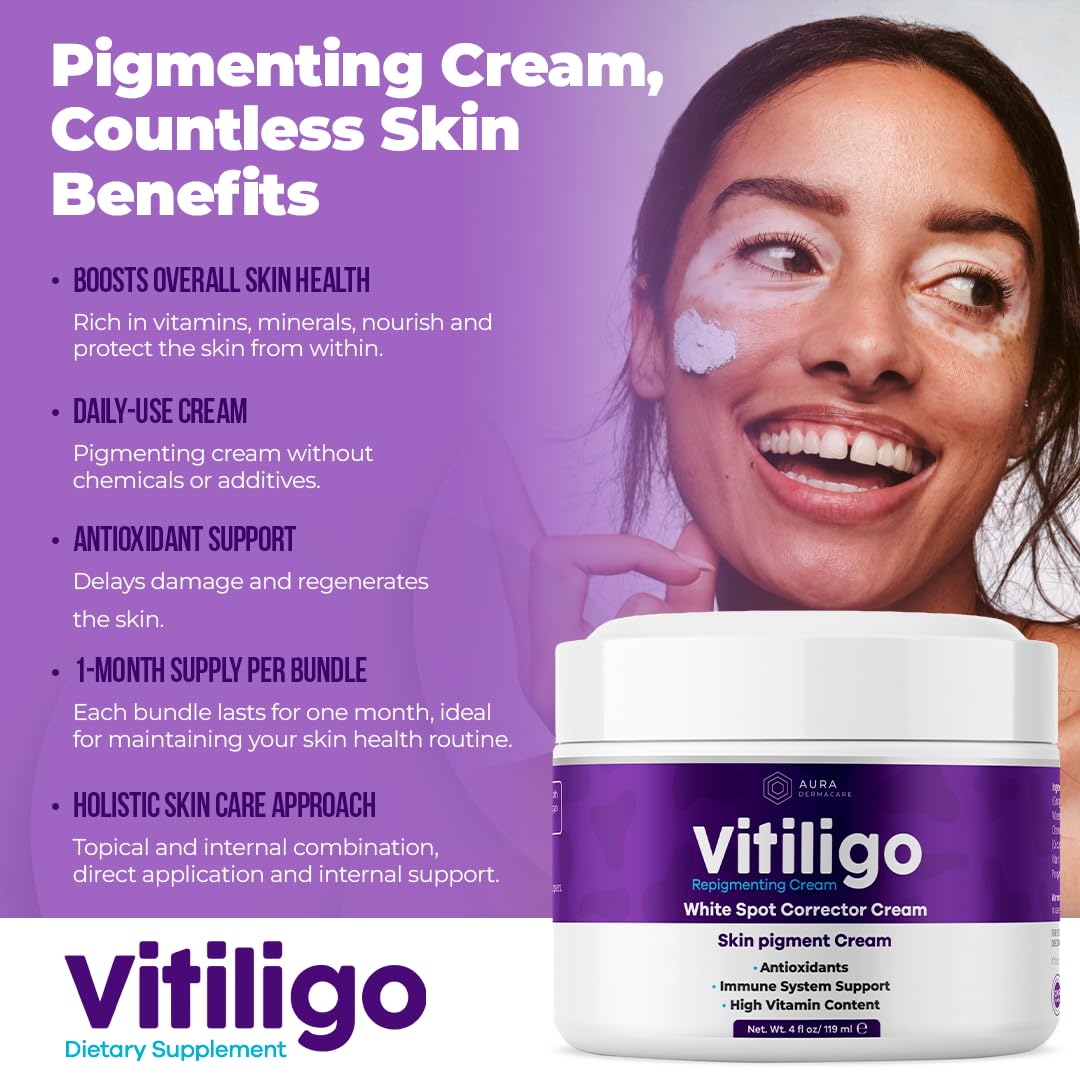 Aura Vitamins crema repigmentante – ayuda a tono más uniforme rostro y manos.