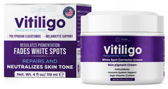 Aura Vitamins Vitiligo crema – envase 4oz para tono de piel más uniforme.