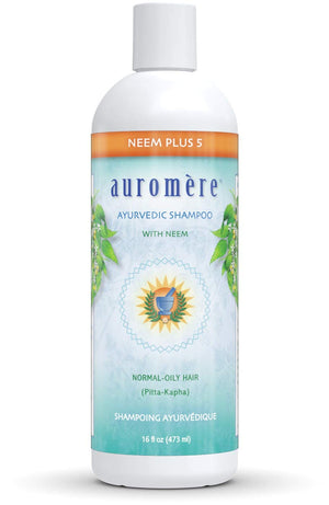 Auromere champú ayurvédico Neem 5, botella: limpieza suave para cabello normal a graso