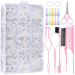 Auroray cintas transparentes para el cabello, 2200 piezas, útiles para peinados versátiles.