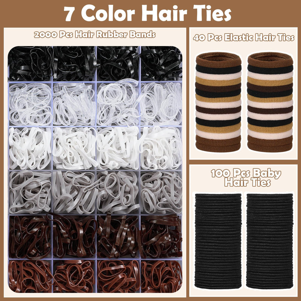 Auroray gomas negras para cabello de bebé, resistentes y cómodas para peinados sencillos.
