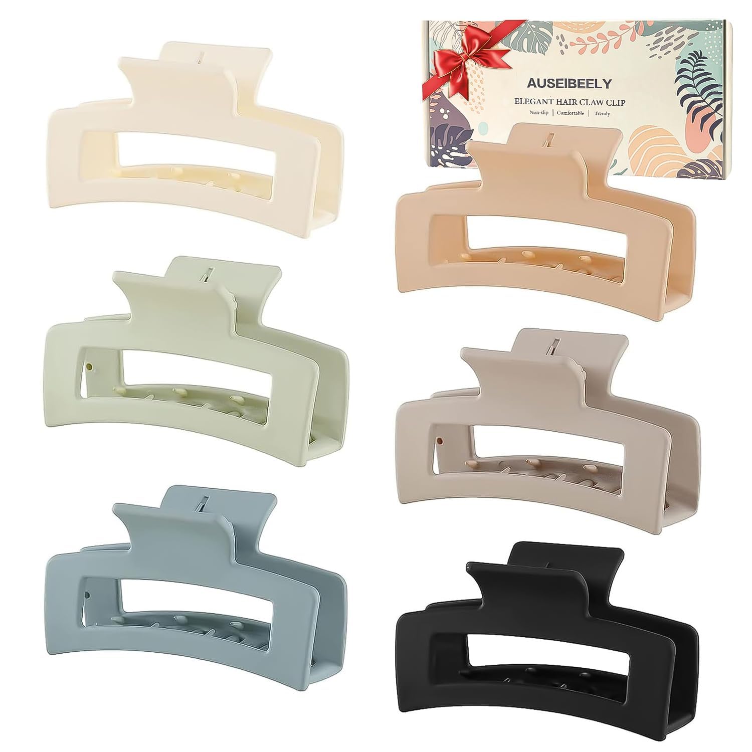 Pinzas Auseibeely cuadradas 6 pack, estilo práctico para diario