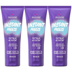 Aussie Instant Freeze Gel frasco 7oz ofrece fijación duradera para peinado diario