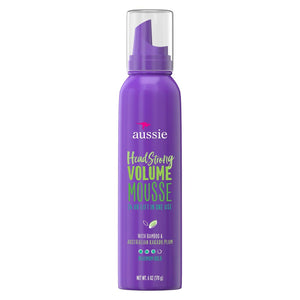 Aussie Mousse Volume 6 onzas: mousse para volumen y fijación duradera en el peinado.